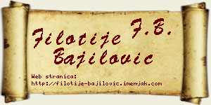 Filotije Bajilović vizit kartica